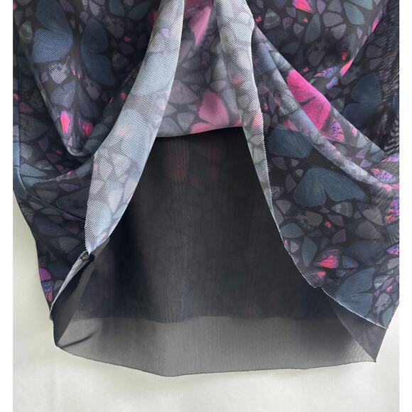 Ted Baker Kamill Butterfly Printed Mesh Mock Neck Long Sleeve Top Size 2 - Picture 4 of 6